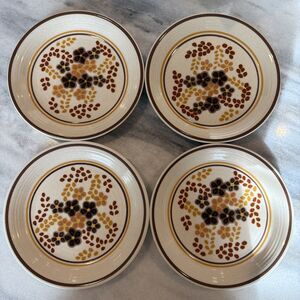 Franciscan Toffee 4 Lunch Salad Plates 8 1/4" diam mid-70's Vintage Retro MCM